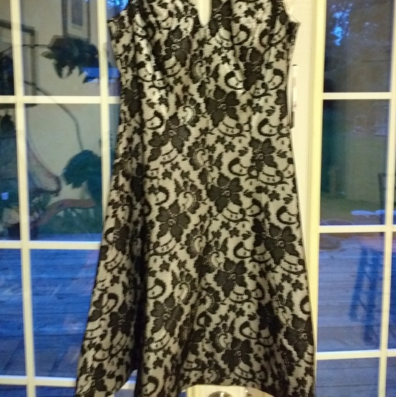 Jax Dress, Silver with Black Lace Underlay, - Picture 5 of 7